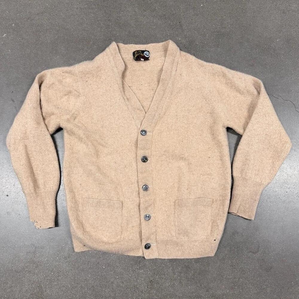 Vintage Cashmere Cardigan Sweater Womens S Tan Button Hong Kong Quiet Luxury